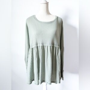 Veveret Waffle Knit Peplum